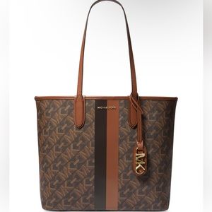 Michael Kors Empire Logo Eliza Large East West Open Tote NWT NIP